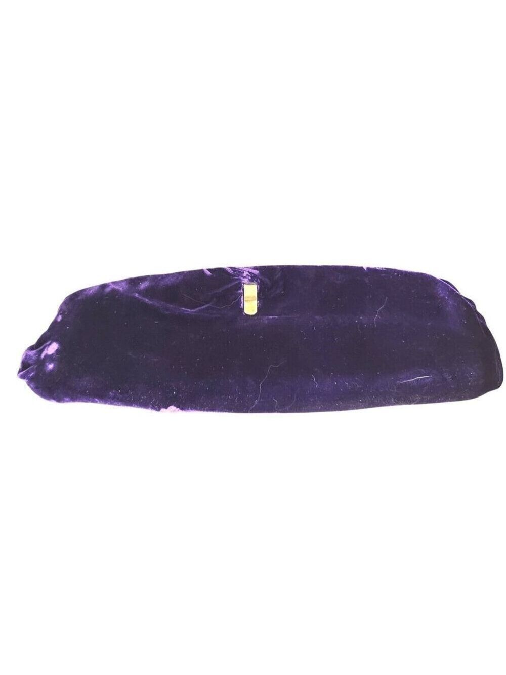 Bobbie Jerome Purple Velvet Clutch Gold Trim Evening Bag